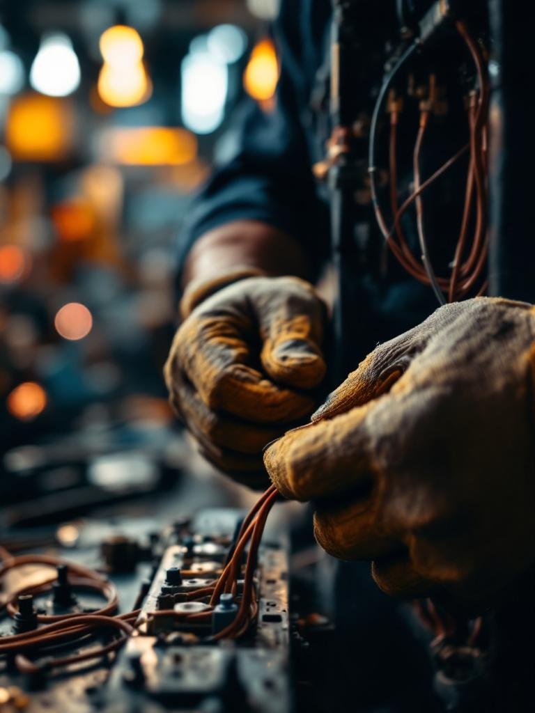 Elektriker verdrahtet Kabel — DEIN DRAHT Fachkraft